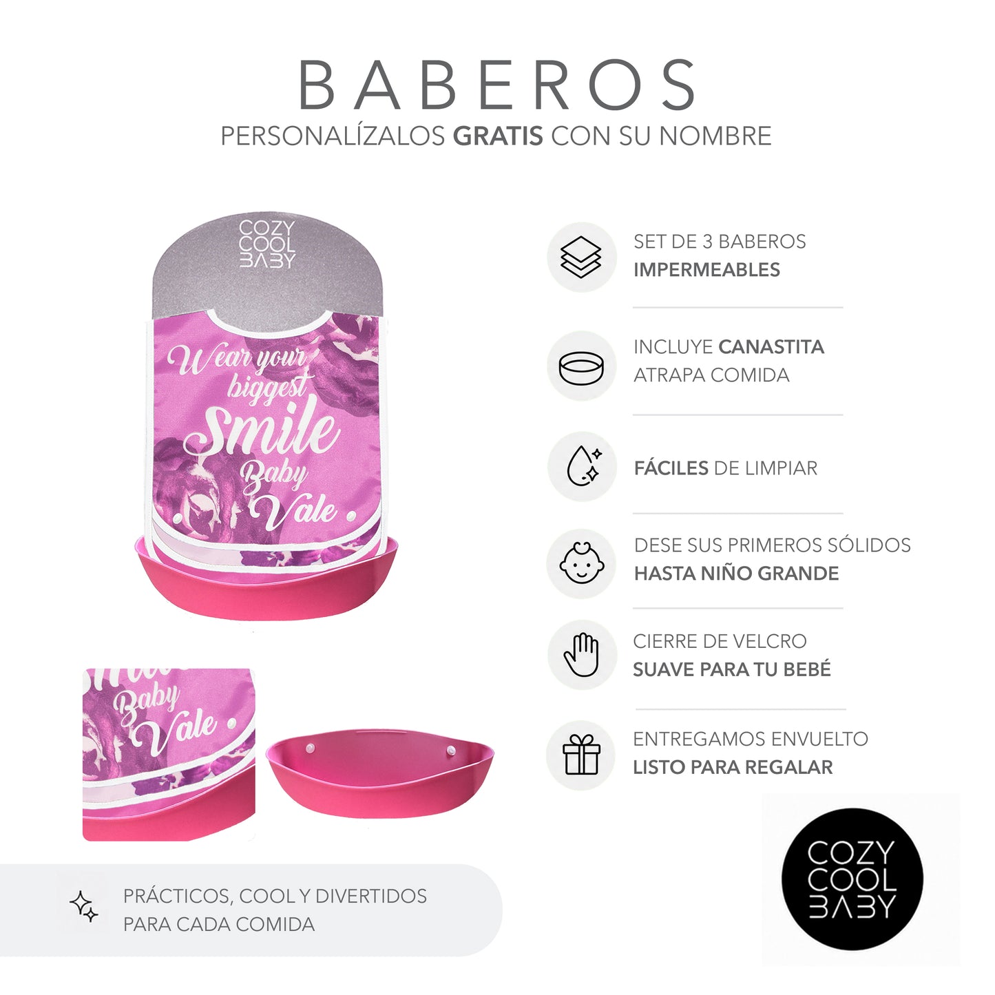 SET DE 3 BABEROS BEAUTIFUL