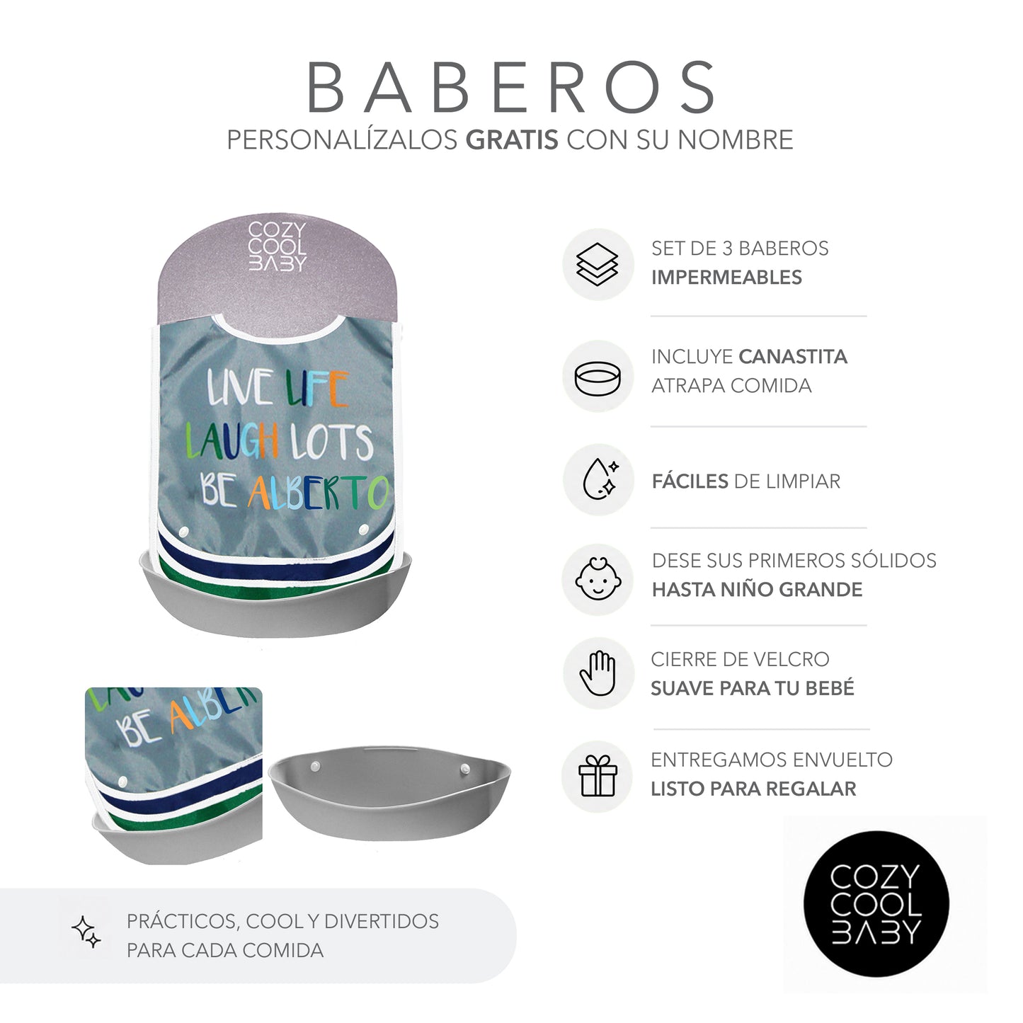 SET DE 3 BABEROS HAPPY