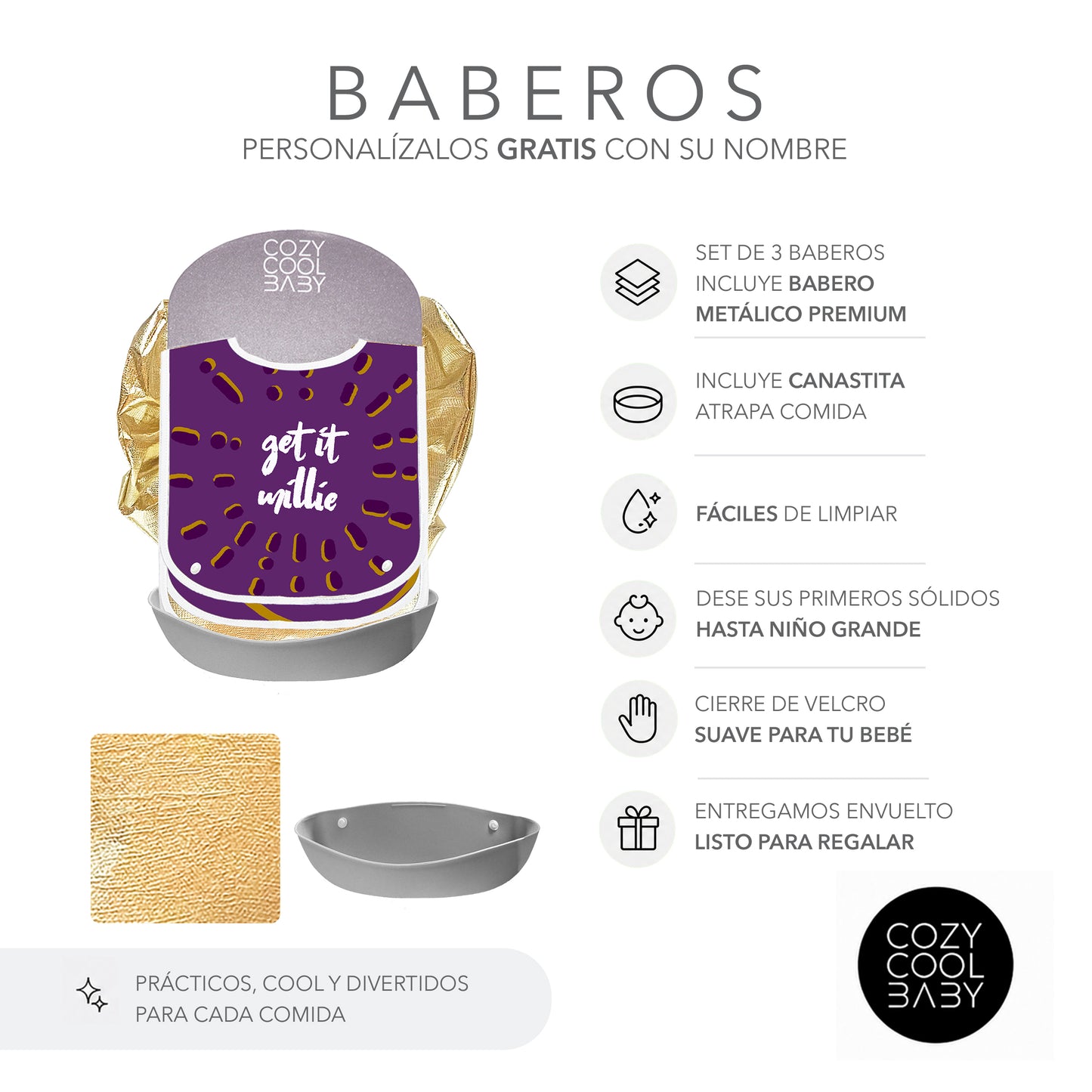SET DE 3 BABEROS LUCKY EYE