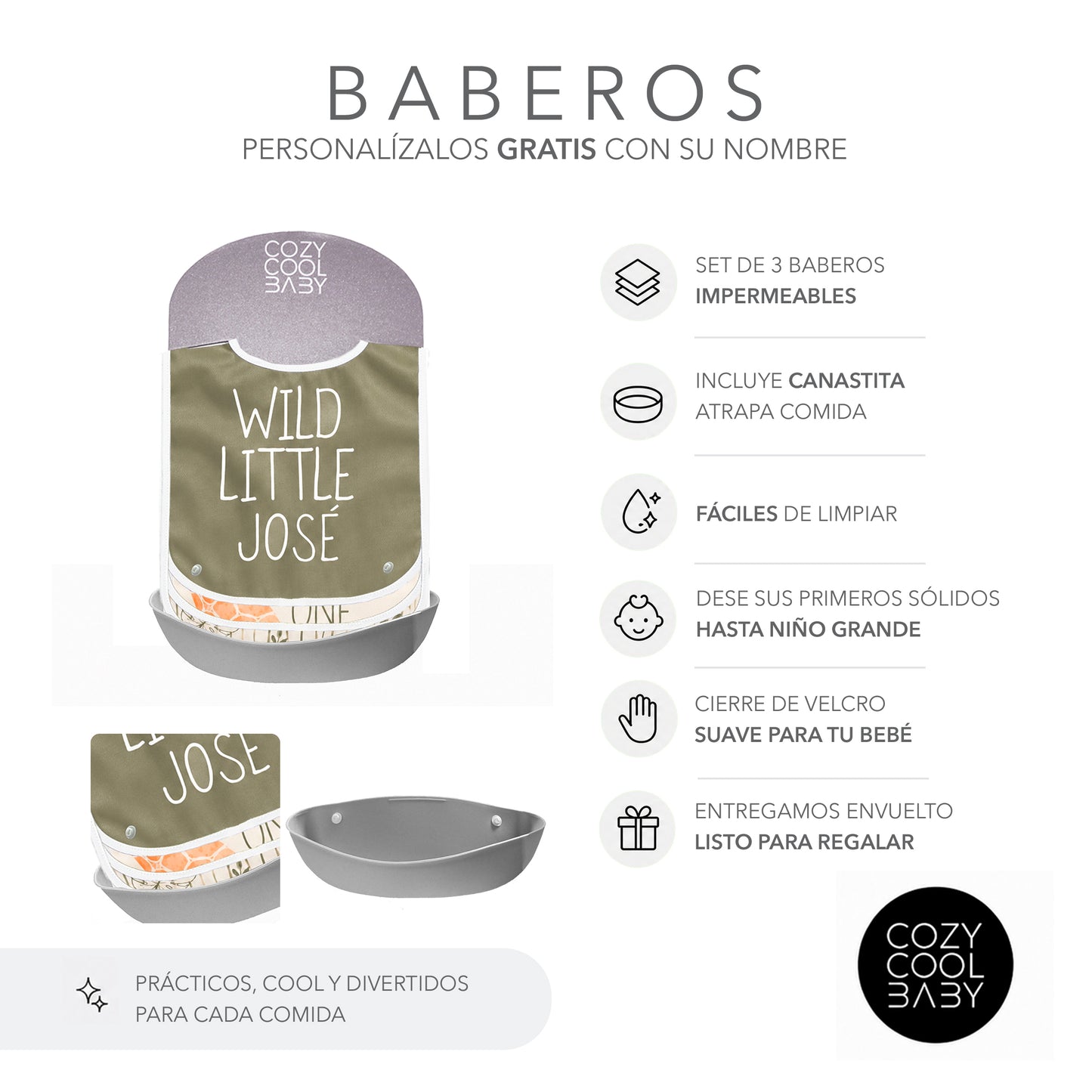 SET DE 3 BABEROS ZOOFARI