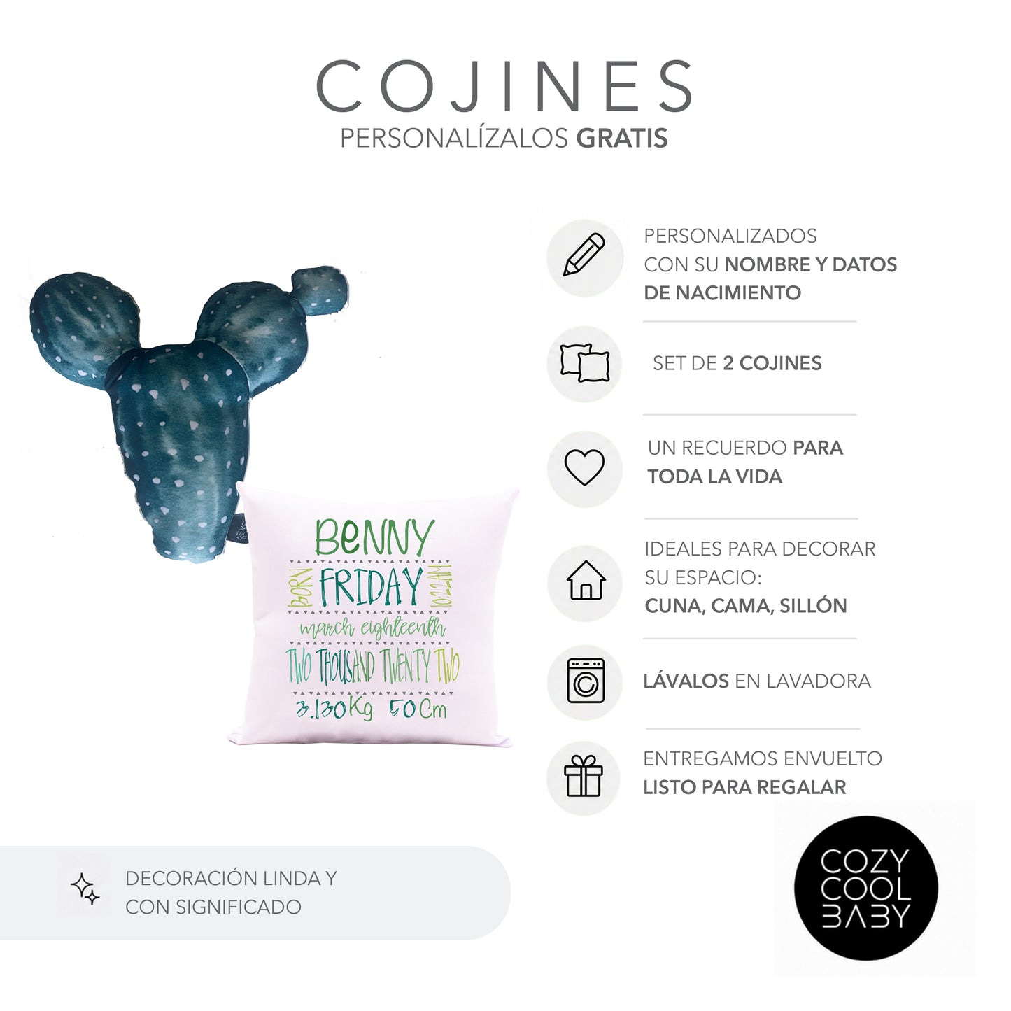 SET DE 2 COJINES CACTUS