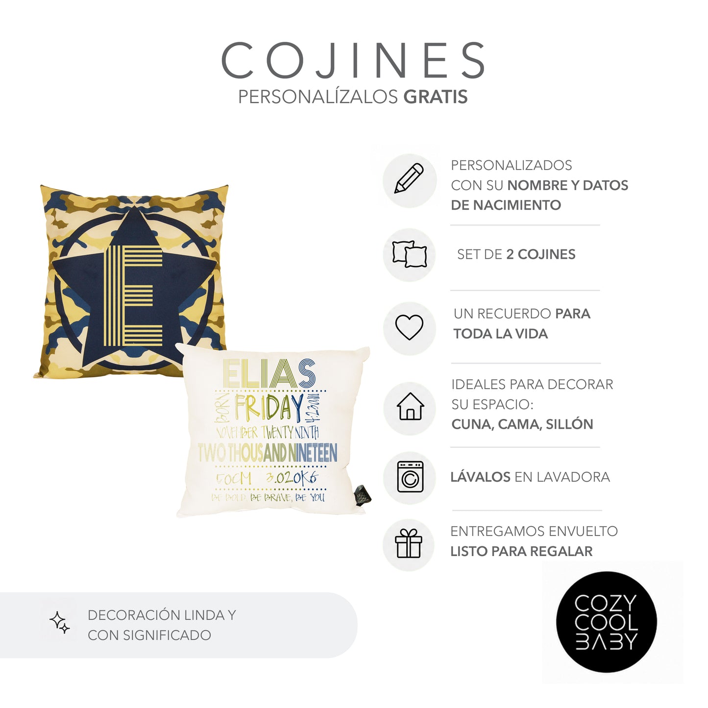 SET DE 2 COJINES CAMOU
