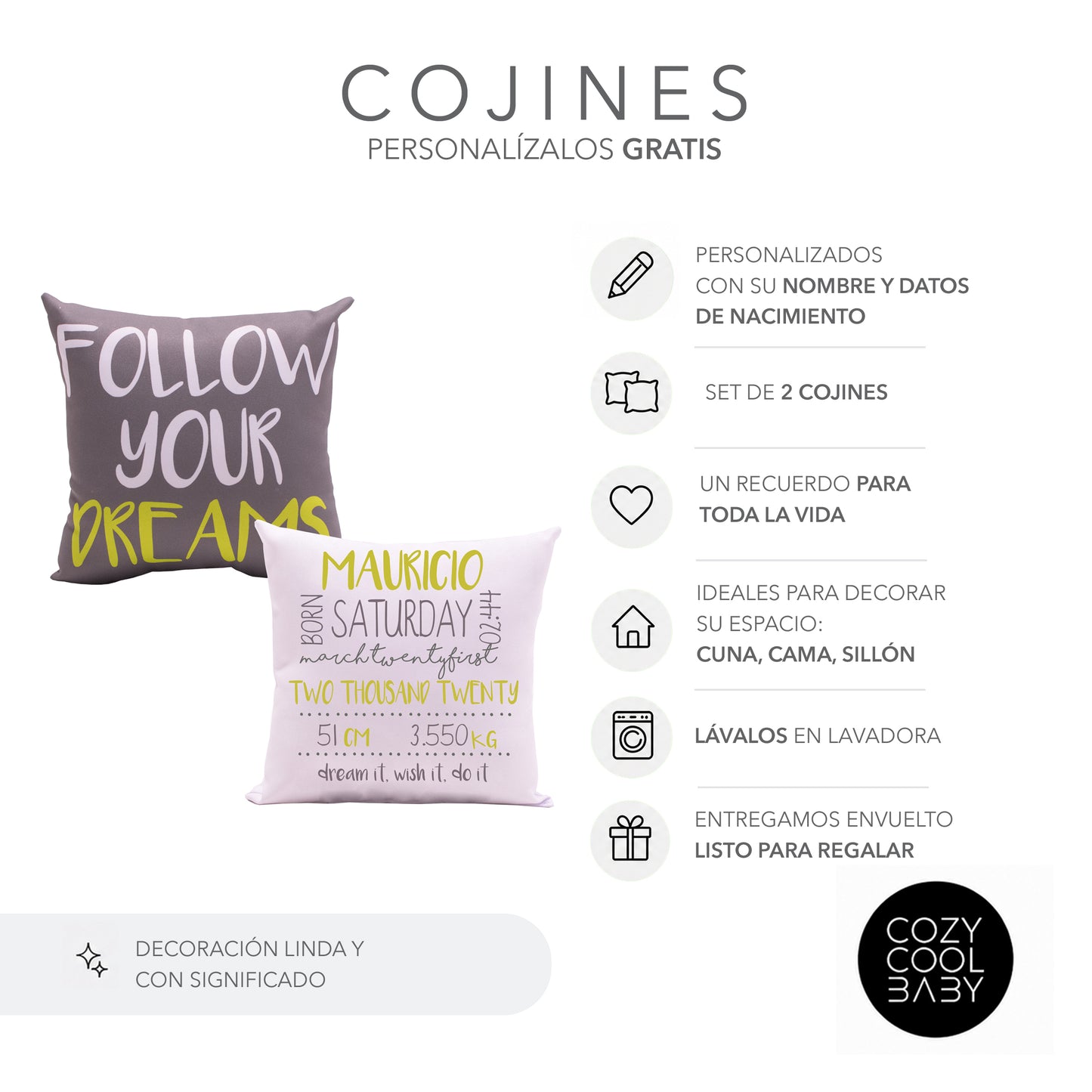 SET DE 2 COJINES DREAMS