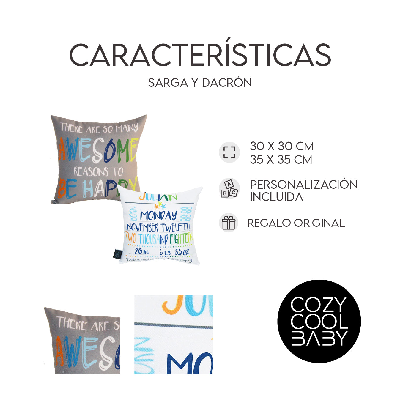 SET DE 2 COJINES HAPPY