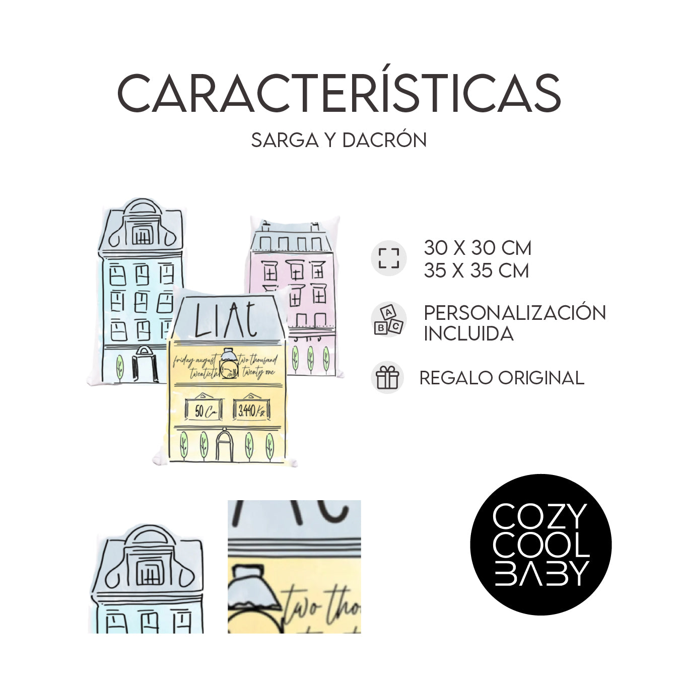 SET DE 3 COJINES TOWN HOUSES