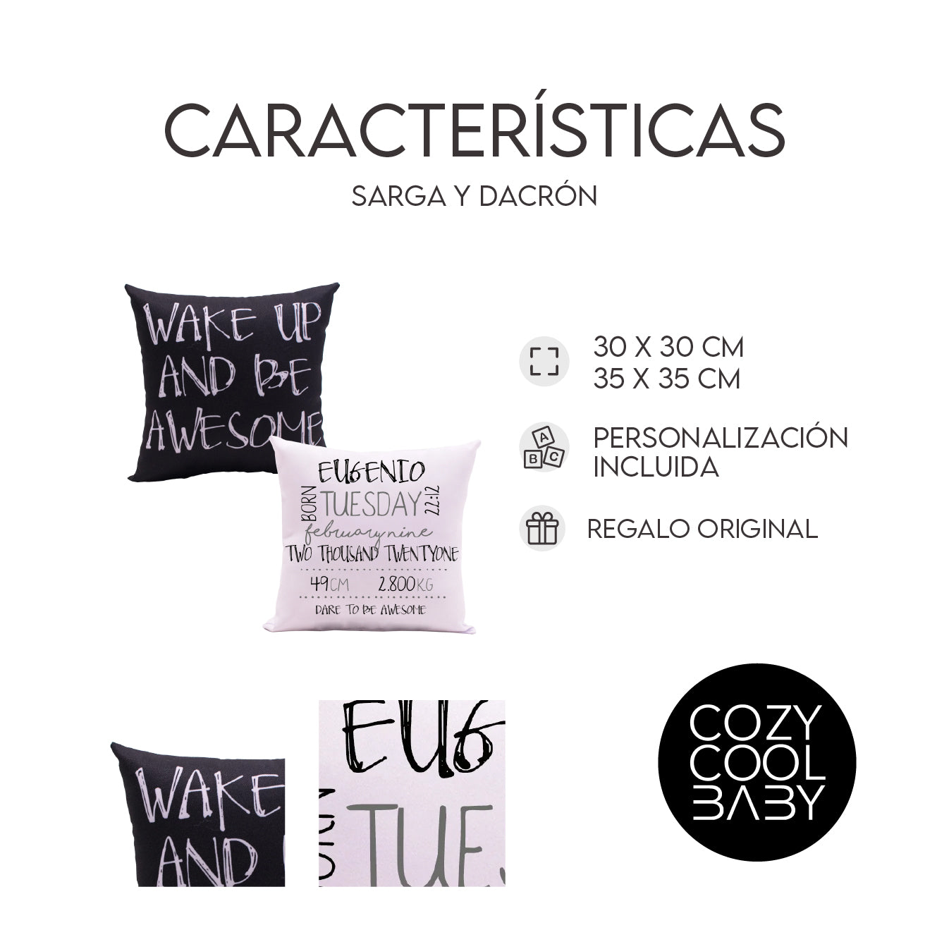 SET DE 2 COJINES BLACK&WHITE