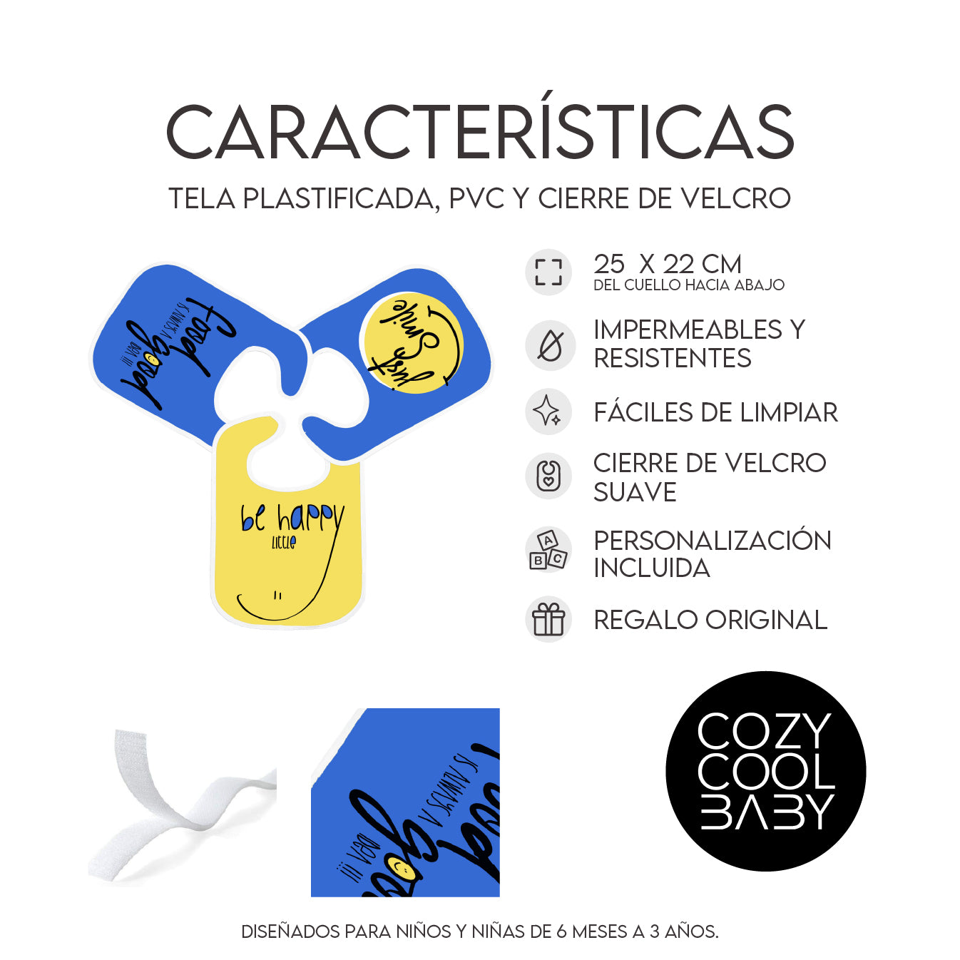 SET DE 3 BABEROS SMILEY