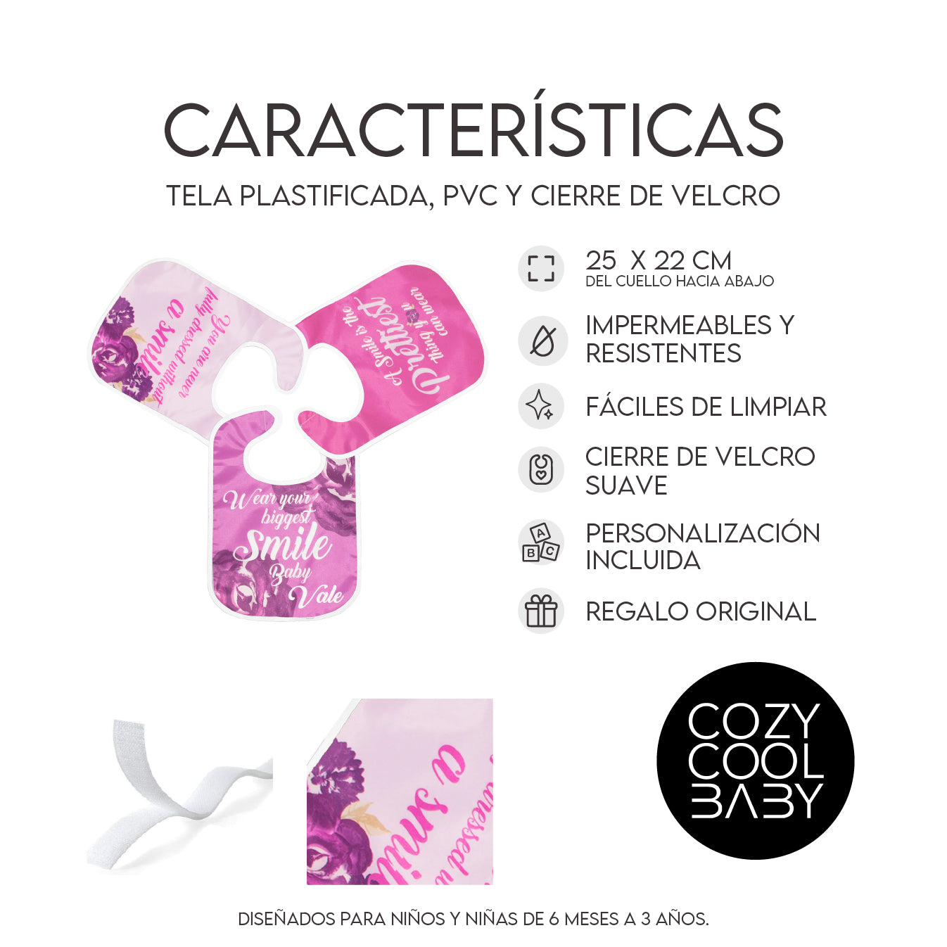 SET DE 3 BABEROS BEAUTIFUL