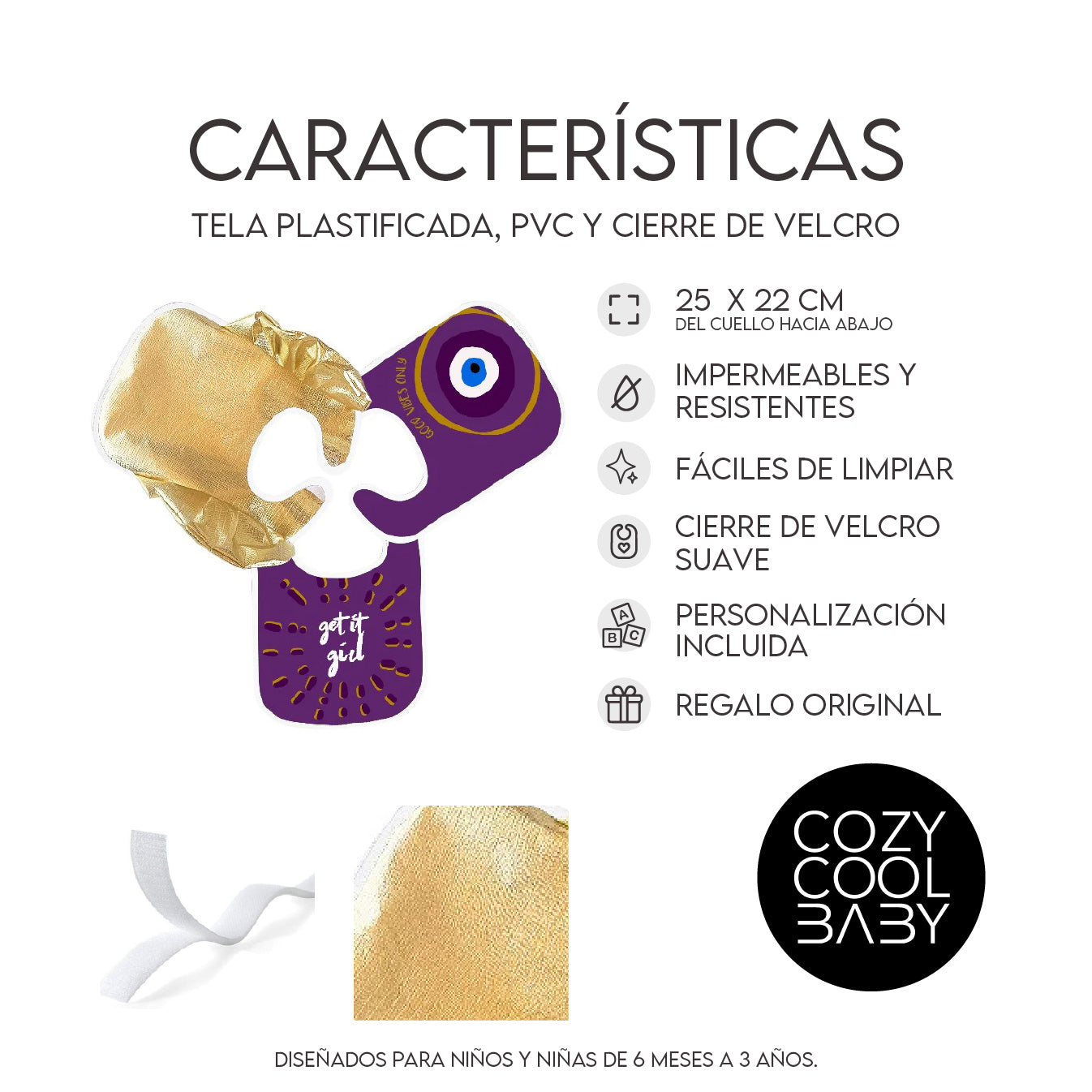 SET DE 3 BABEROS LUCKY EYE