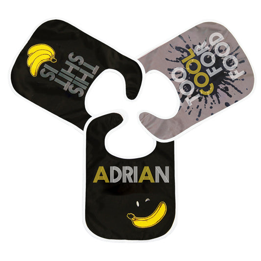 SET DE 3 BABEROS  BANANAS