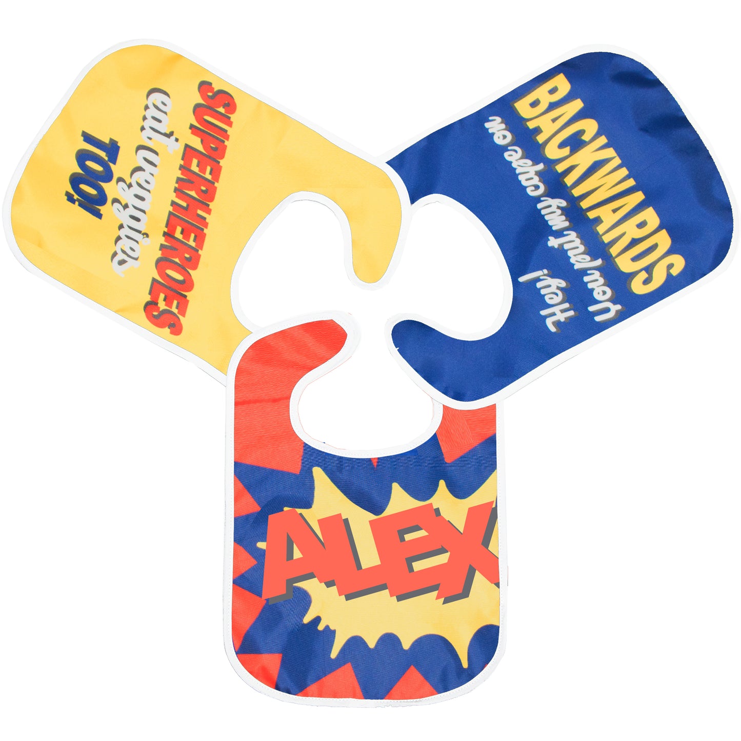 SET DE 3 BABEROS SUPERHEROE