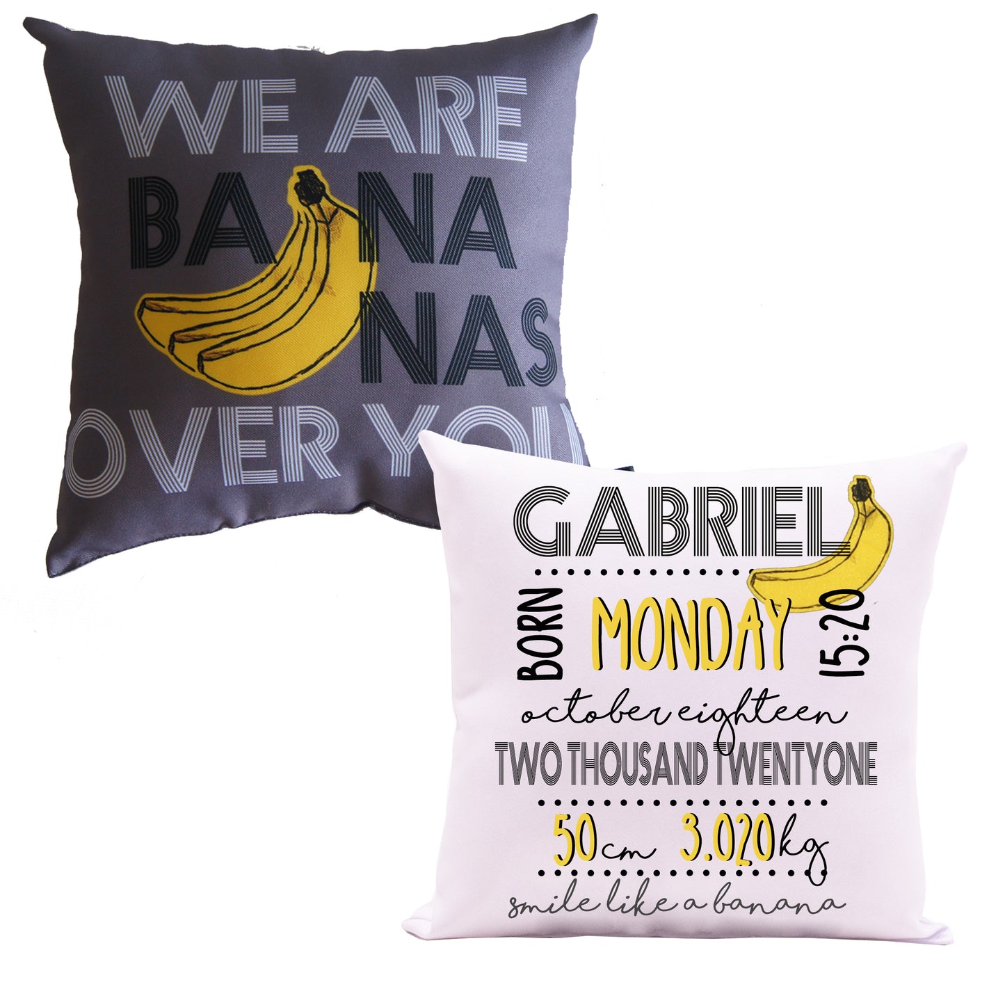 SET DE 2 COJINES BANANAS