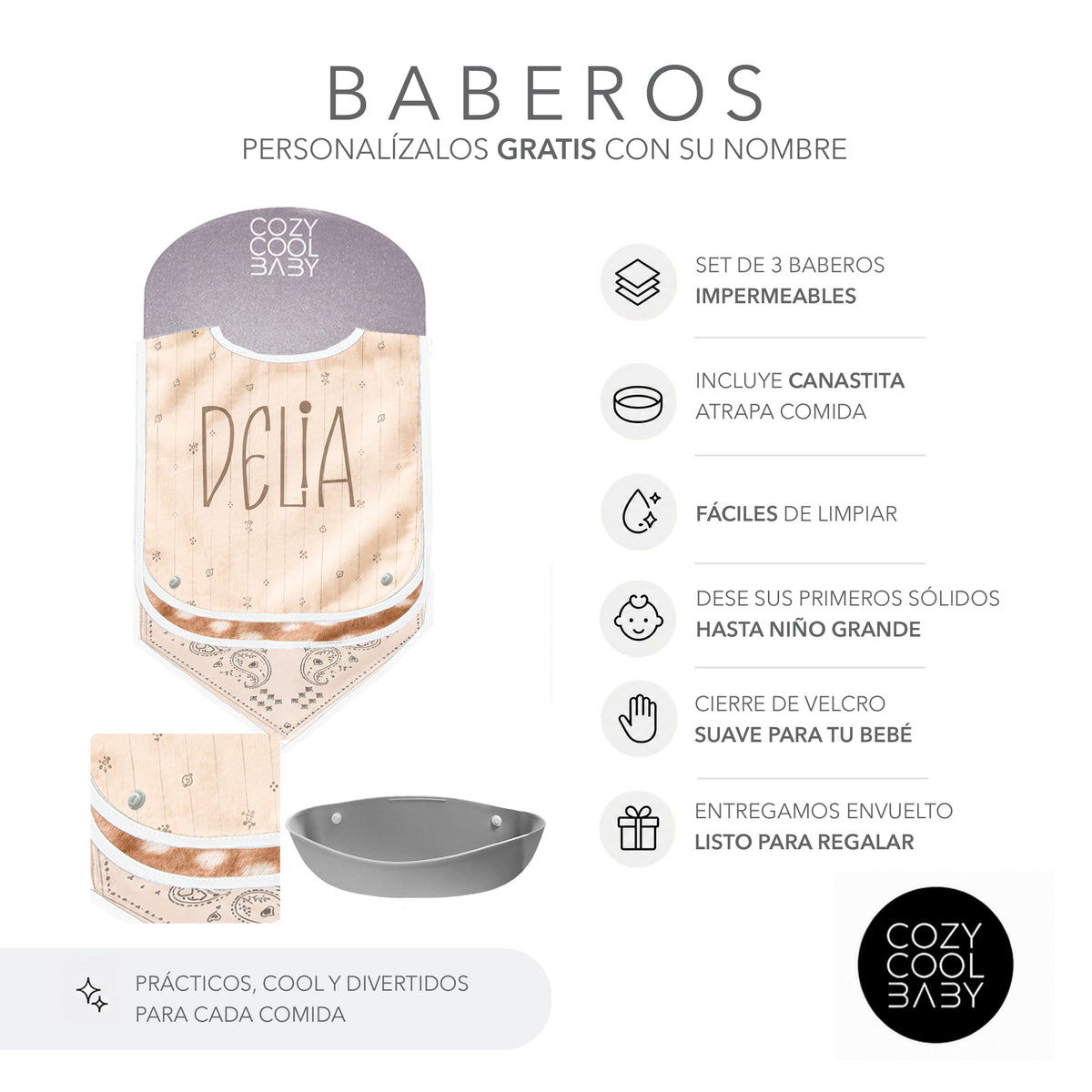 SET DE 3 BABEROS BANDANA
