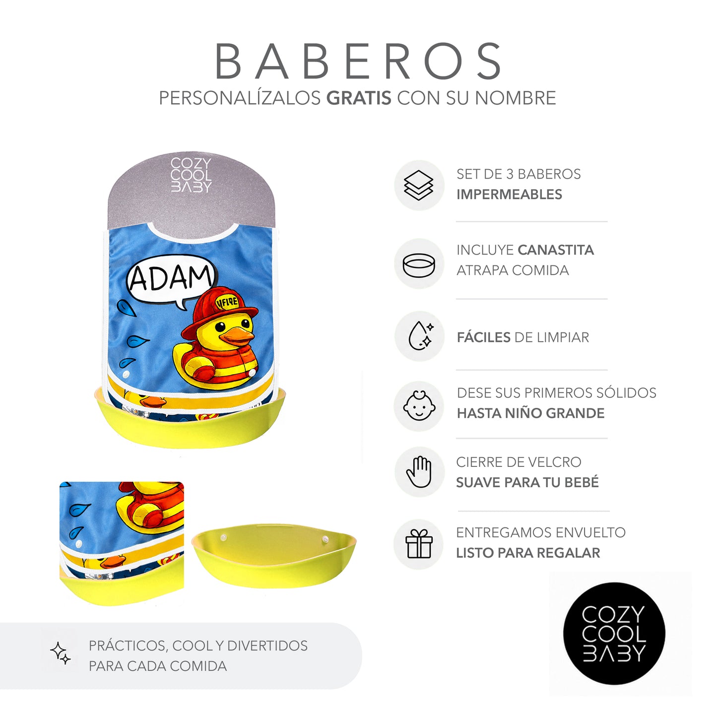 SET DE 3 BABEROS PATOS