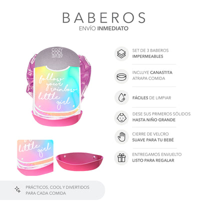 SET DE 3  BABEROS TIE DYE - GIRL
