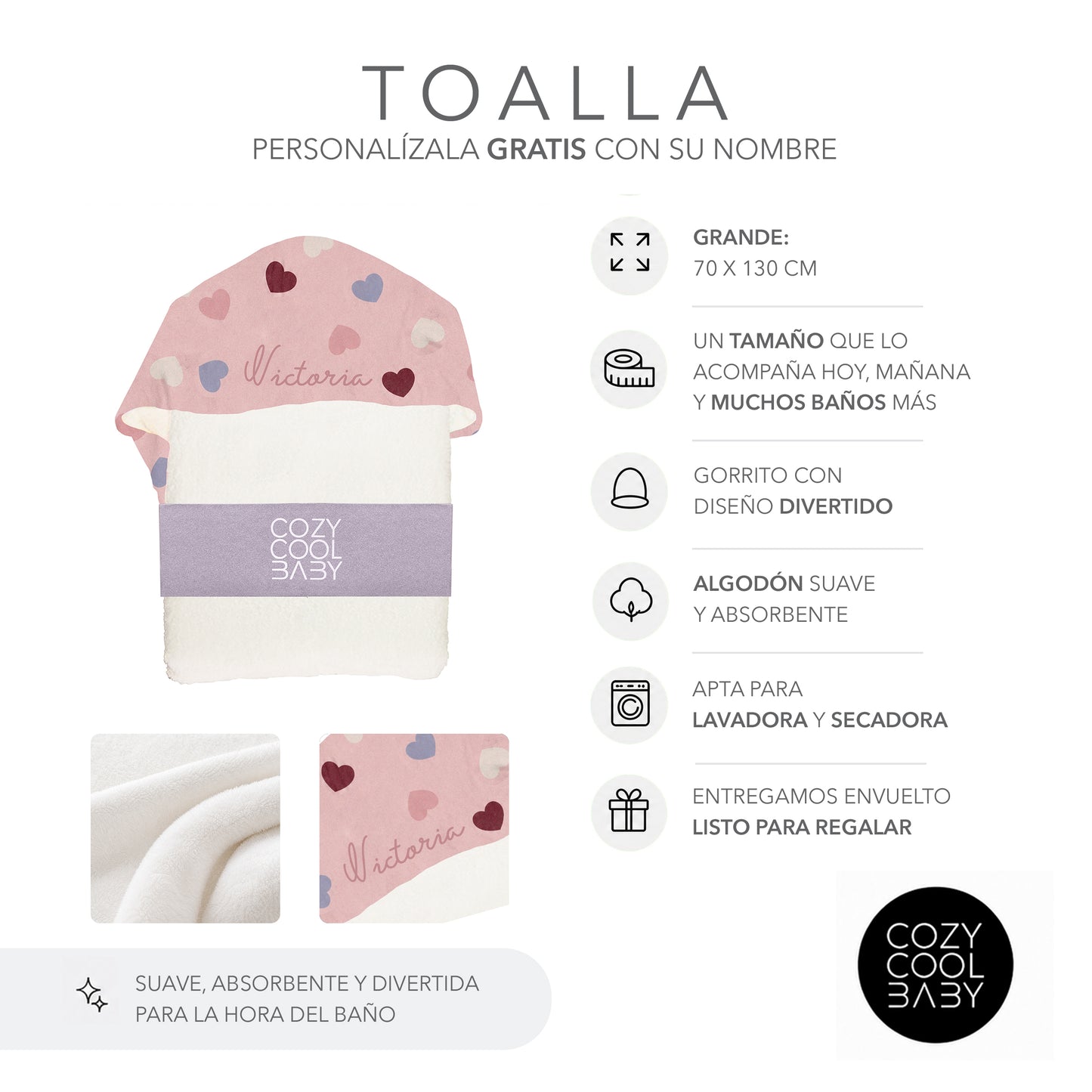 TOALLA CORAZONES
