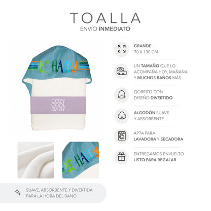 TOALLA HAPPY - BE HAPPY