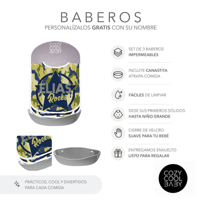 SET DE 3 BABEROS CAMOU