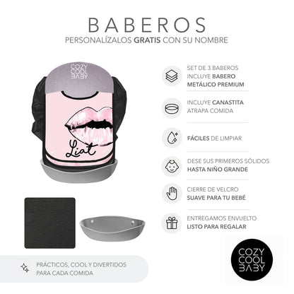 SET DE 3 BABEROS FASHION