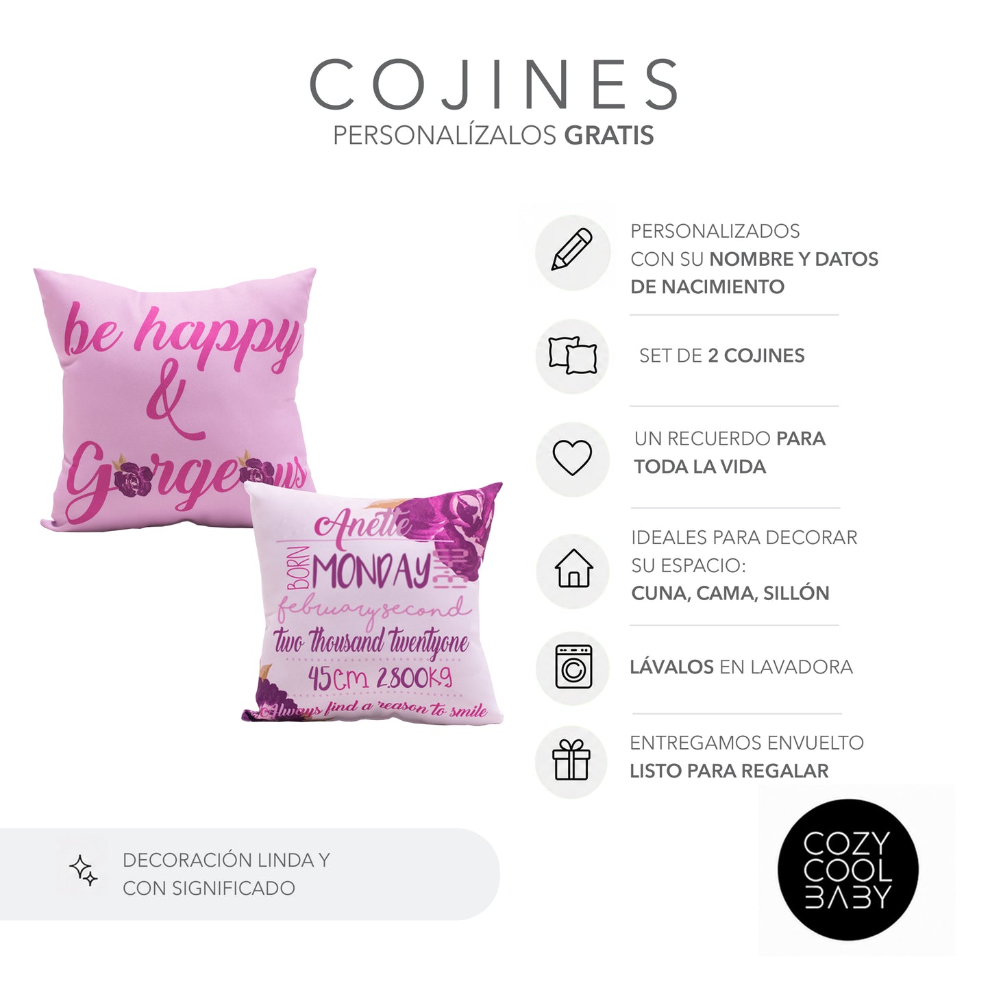 SET DE 2 COJINES BEAUTIFUL