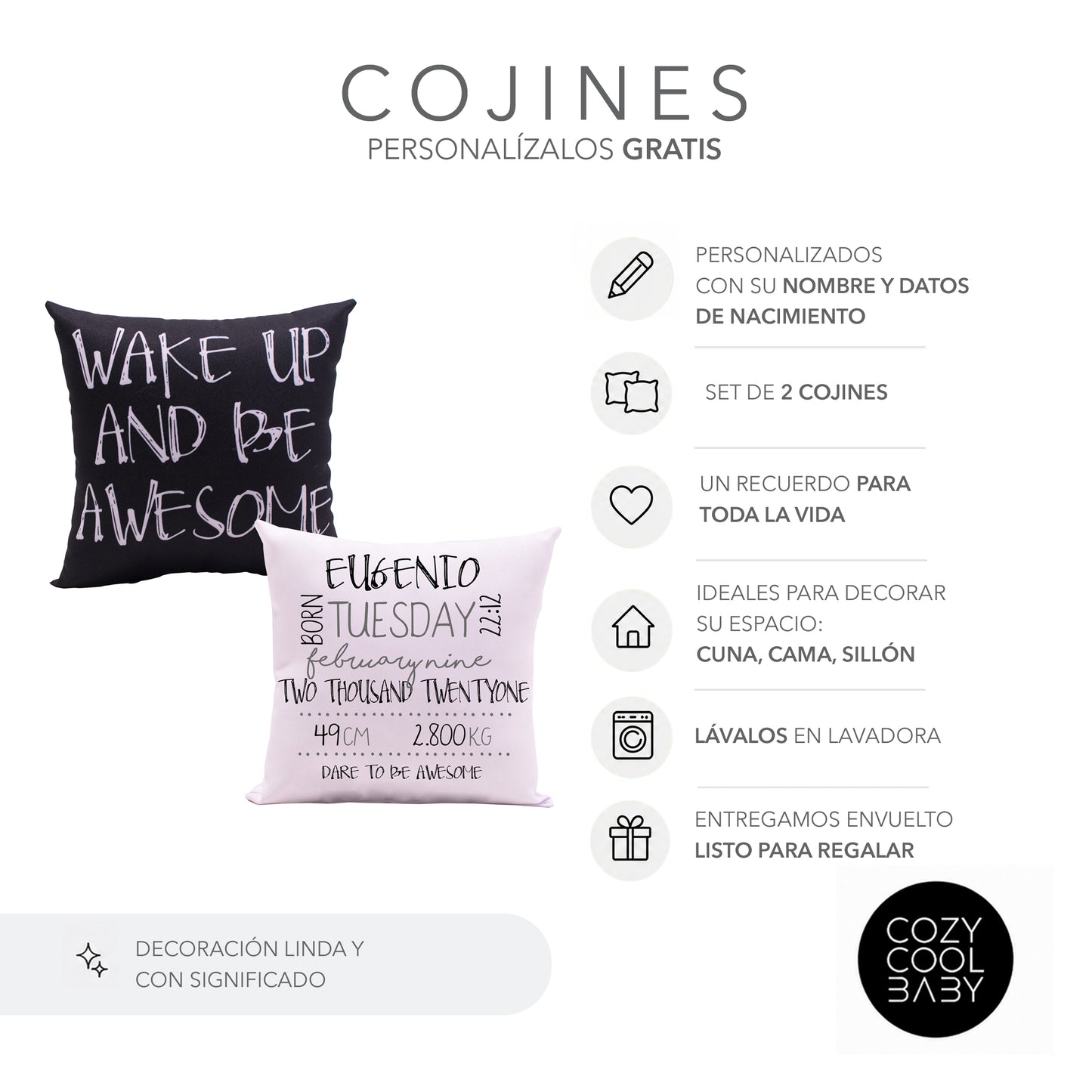 SET DE 2 COJINES BLACK&WHITE