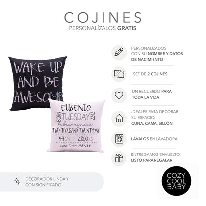 SET DE 2 COJINES BLACK&WHITE