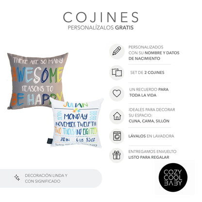 SET DE 2 COJINES HAPPY