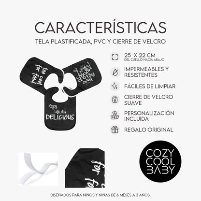 SET DE 3 BABEROS BLACK&WHITE
