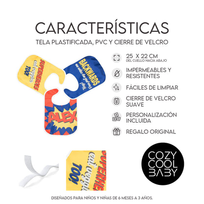 SET DE 3 BABEROS SUPERHEROE