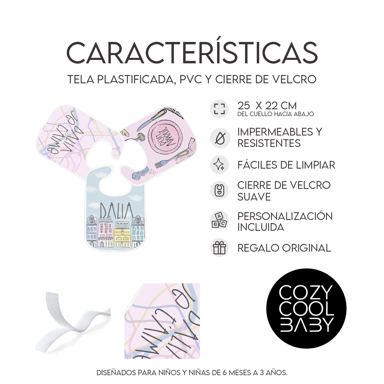 SET DE 3 BABEROS TOWN HOUSES