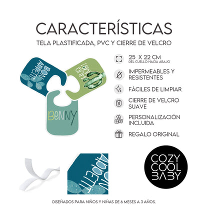 SET DE 3 BABEROS CACTUS