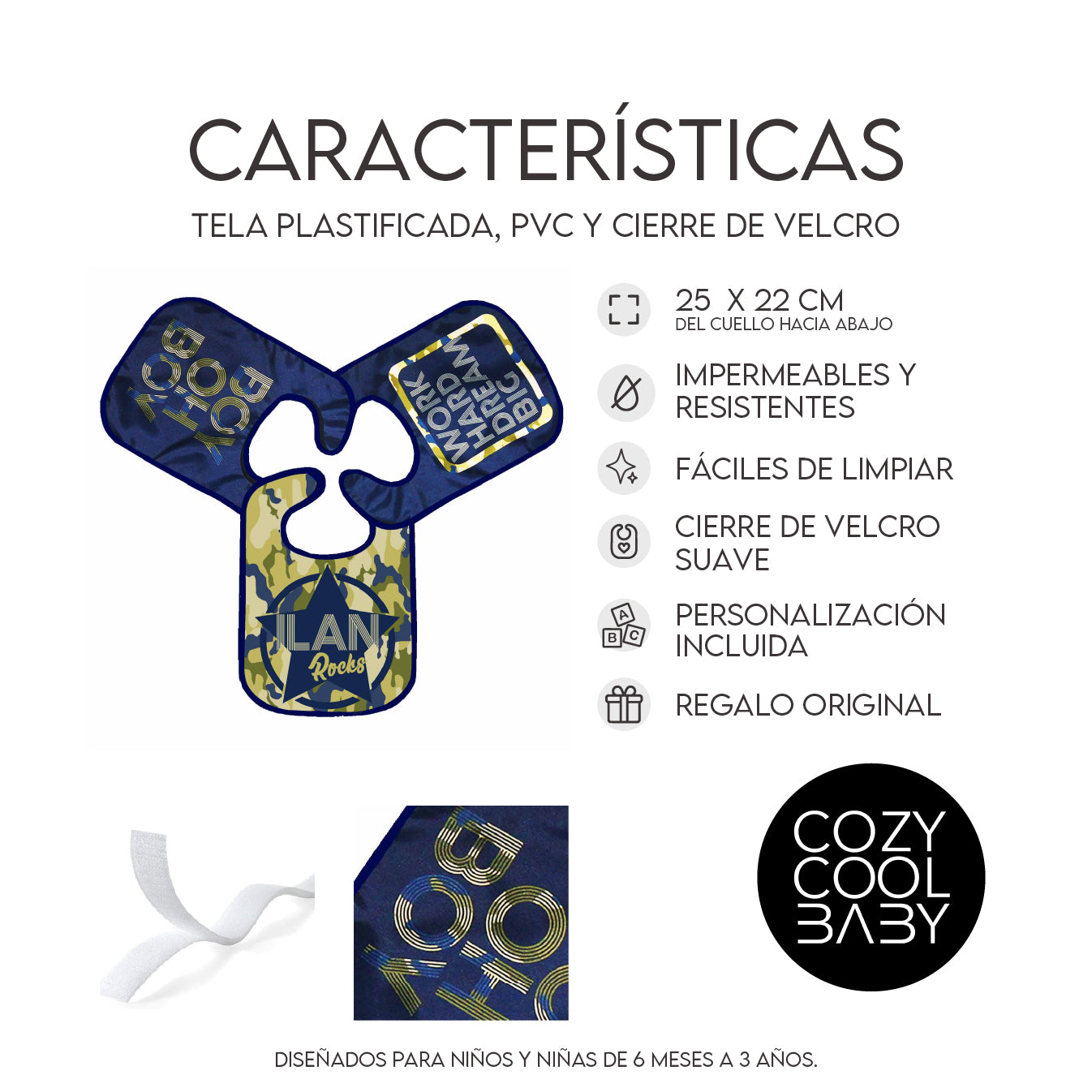 SET DE 3 BABEROS CAMOU