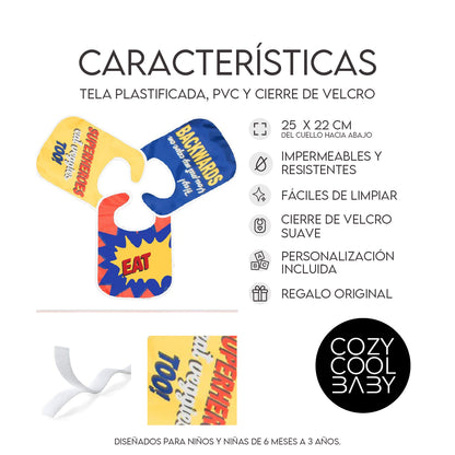 SET DE 3 BABEROS SUPERHEROE