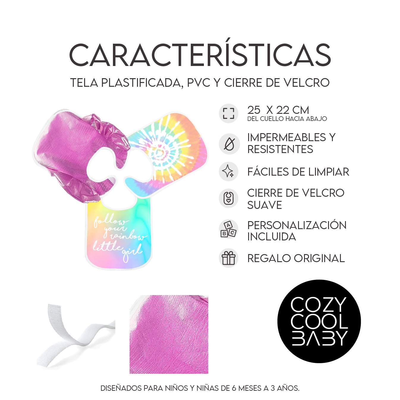 SET DE 3  BABEROS TIE DYE