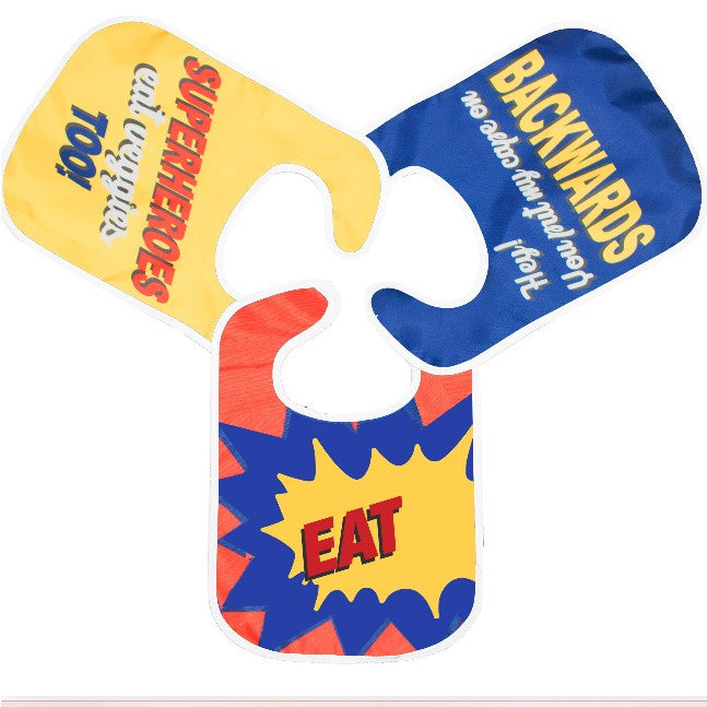 SET DE 3 BABEROS SUPERHEROE